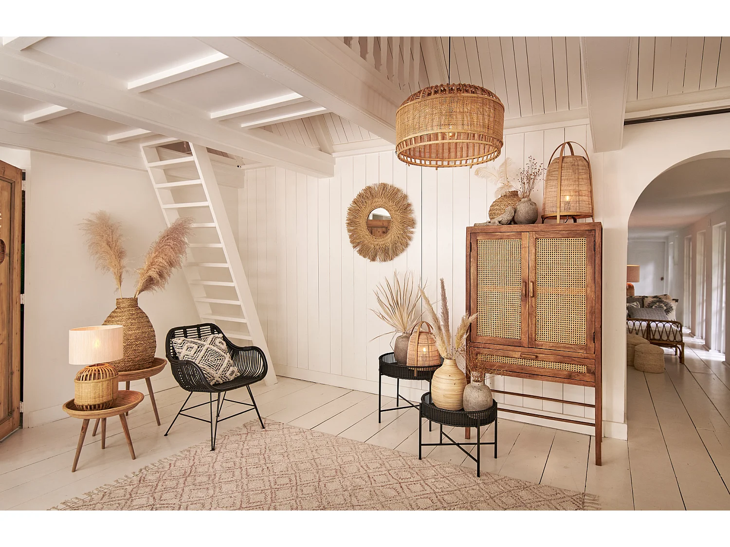 Bijzettafel COLON - Ø56x48cm - Bruin - Set van 2