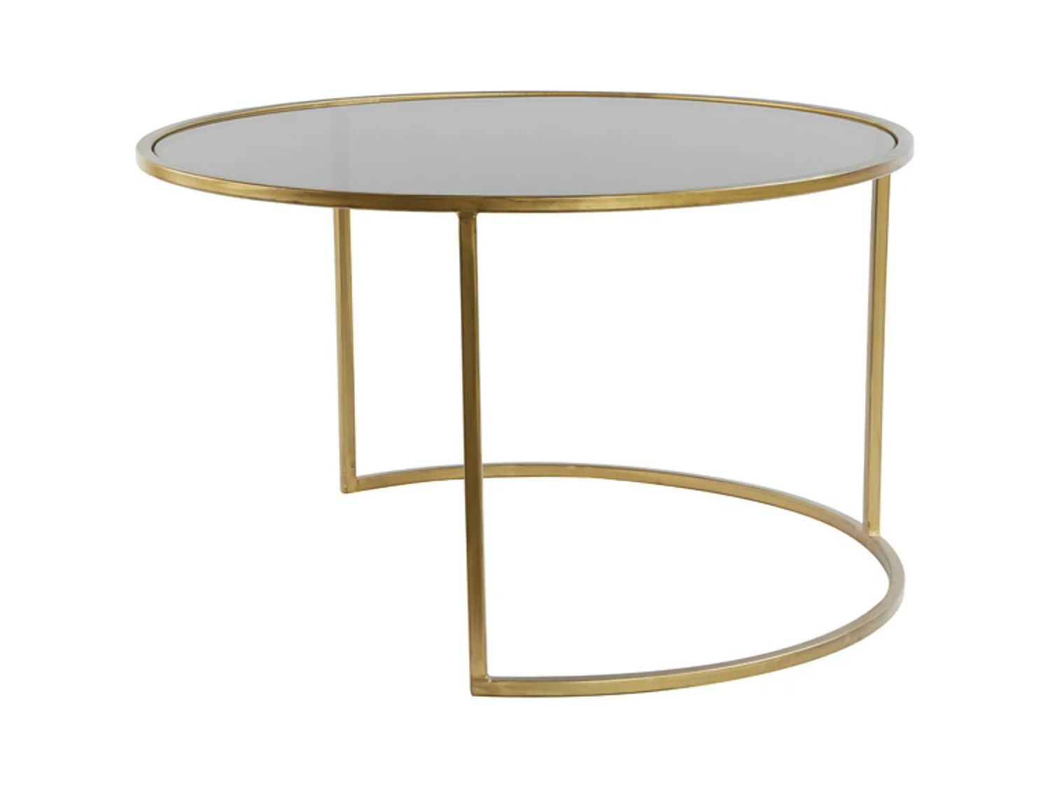 Table basse DUARTE - Ø75x44cm - Doré - Lot de 2