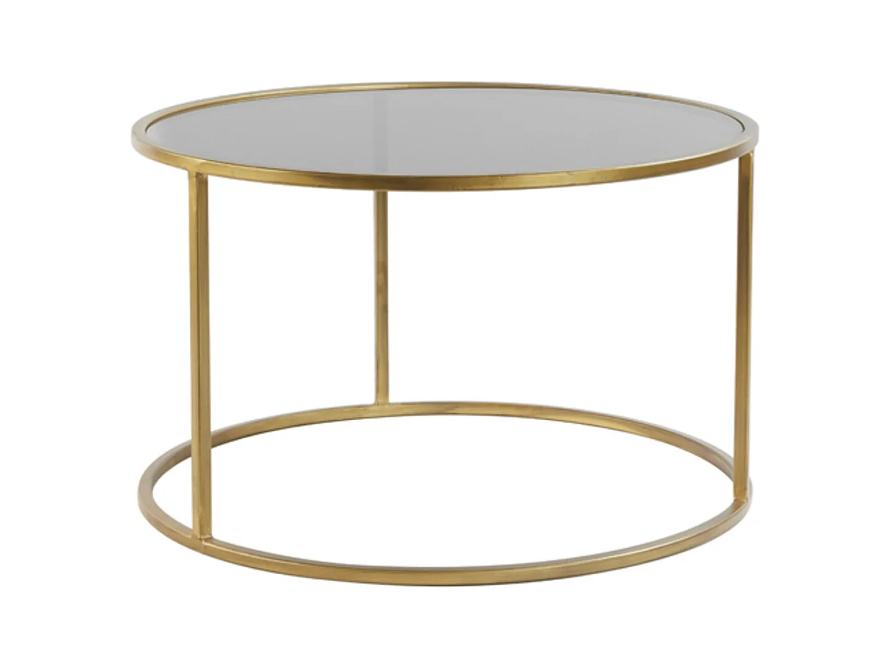 Table basse DUARTE - Ø75x44cm - Doré - Lot de 2