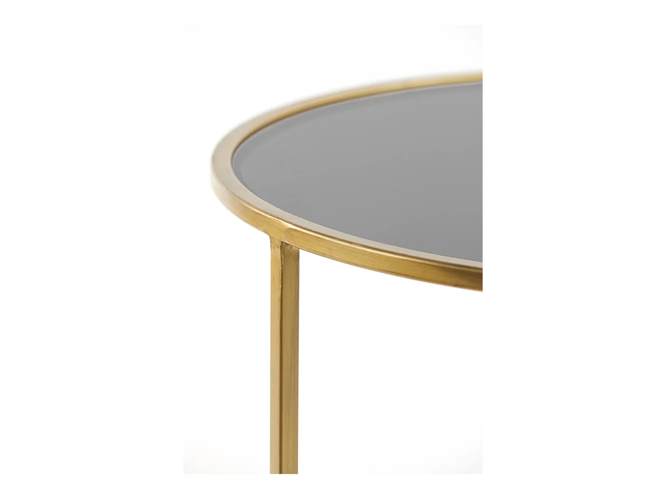 Table basse DUARTE - Ø75x44cm - Doré - Lot de 2