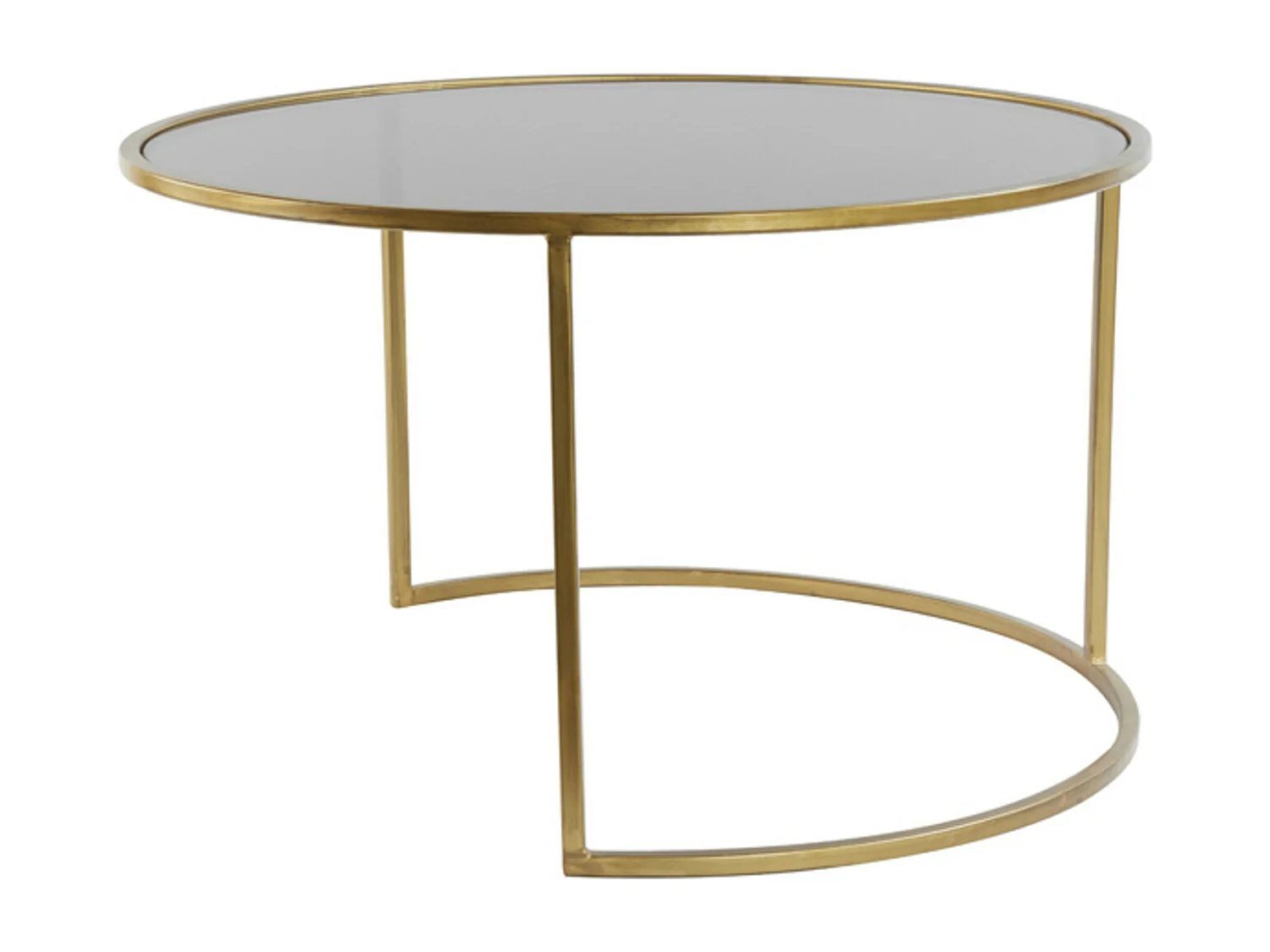 Table basse DUARTE - Ø75x44cm - Doré - Lot de 2