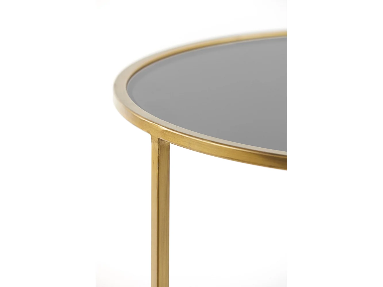 Table basse DUARTE - Ø75x44cm - Doré - Lot de 2