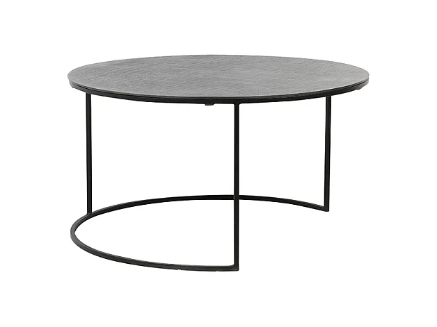 Table basse RENGO - Ø76x41cm - Noir - Lot de 2