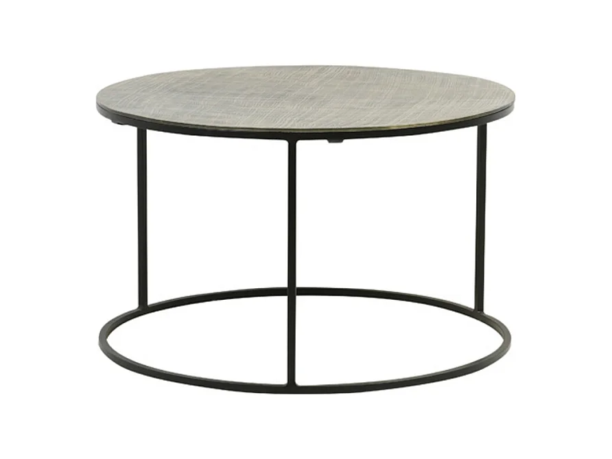 Table basse RENGO - Ø76x41cm - Noir - Lot de 2