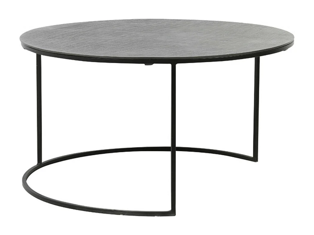 Table basse RENGO - Ø76x41cm - Noir - Lot de 2