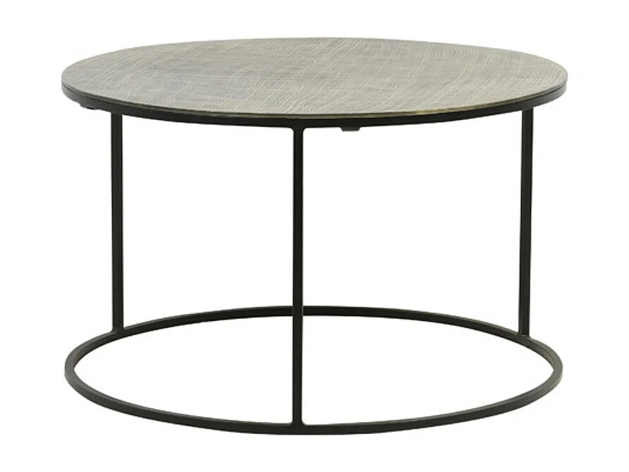 Table basse RENGO - Ø76x41cm - Noir - Lot de 2