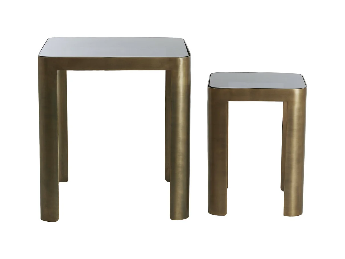 Beistelltisch OXE - Ø45x50cm - Bronze - 2er-Set