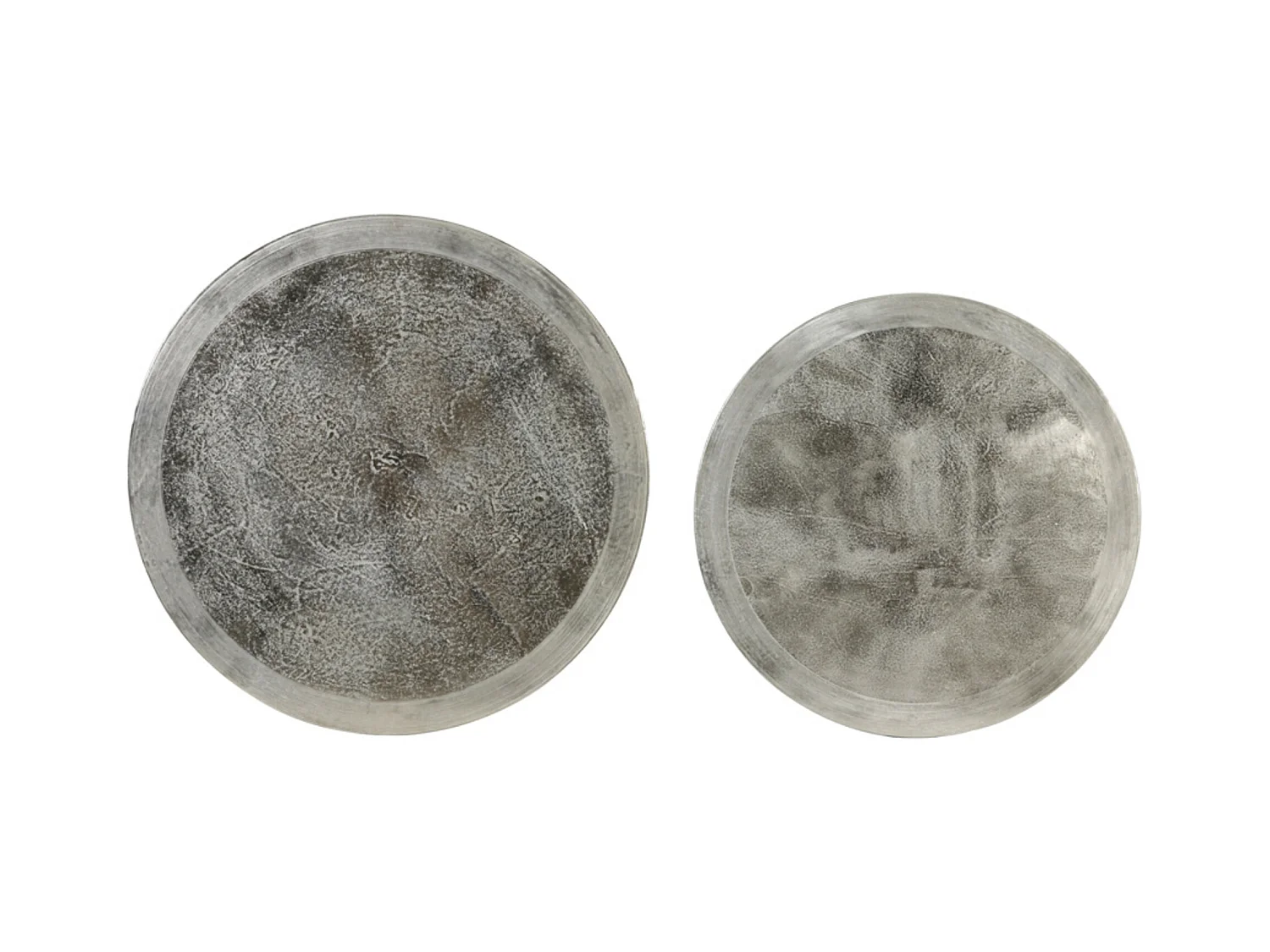 Table basse TALCA - Ø75x45cm - Argent - Lot de 2