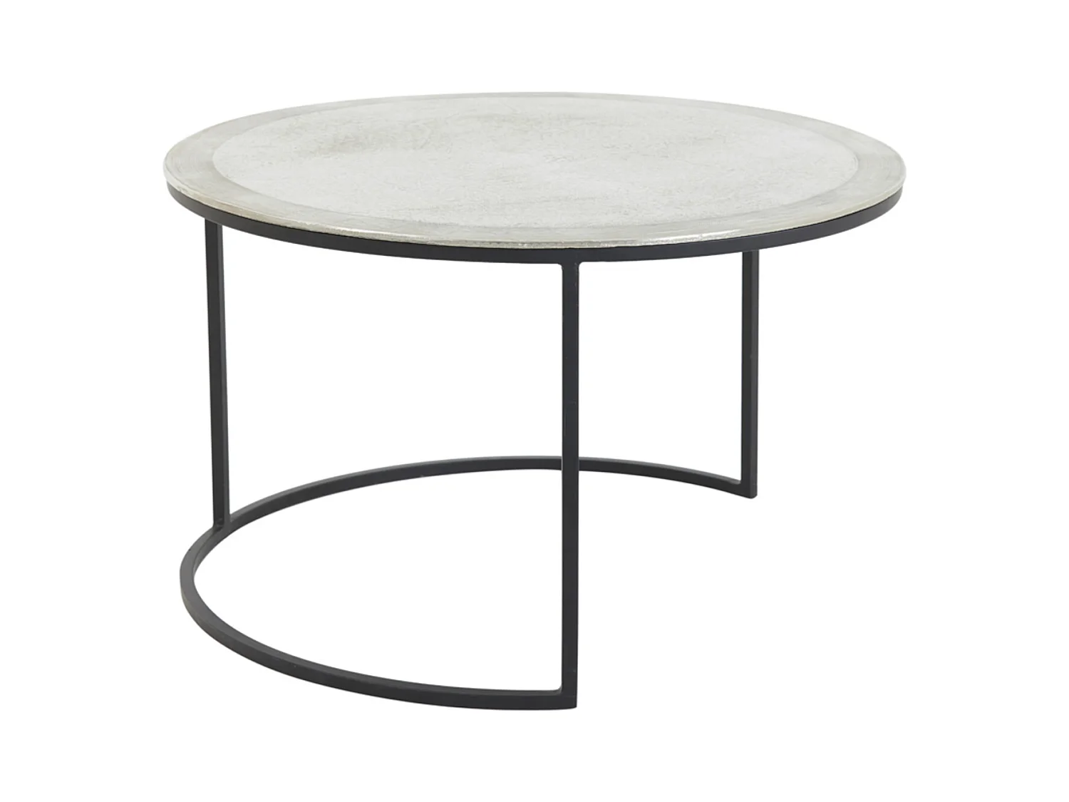 Table basse TALCA - Ø75x45cm - Argent - Lot de 2