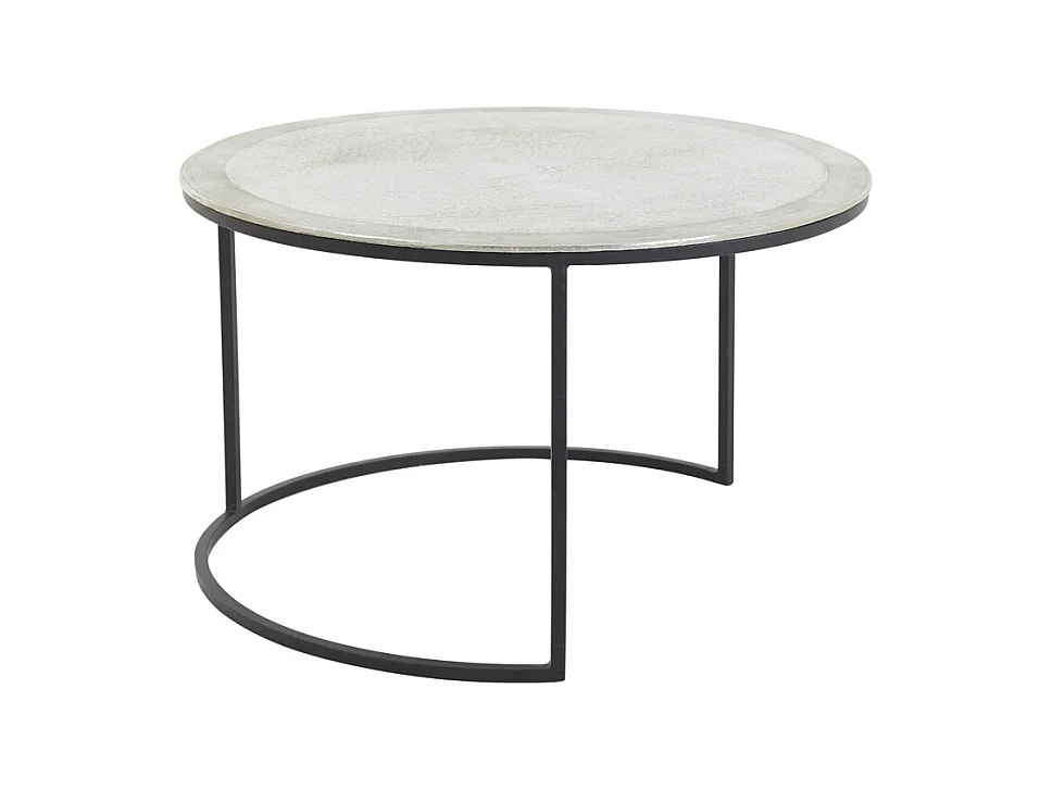 Table basse TALCA - Ø75x45cm - Argent - Lot de 2