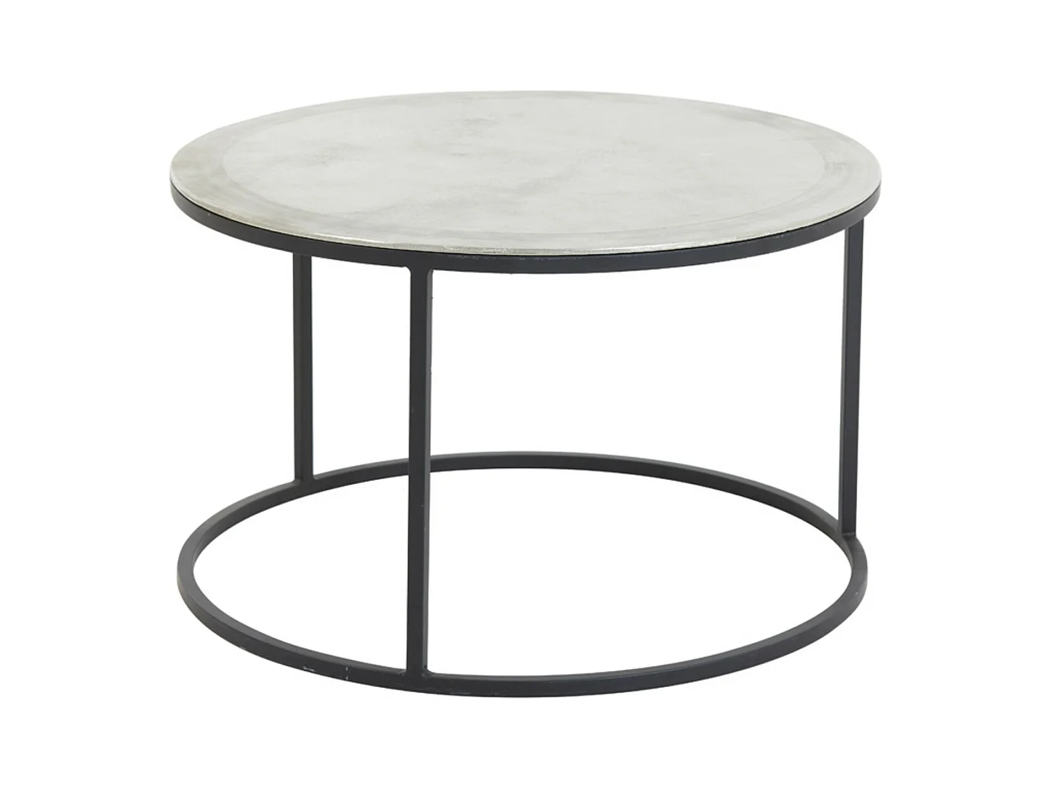 Table basse TALCA - Ø75x45cm - Argent - Lot de 2