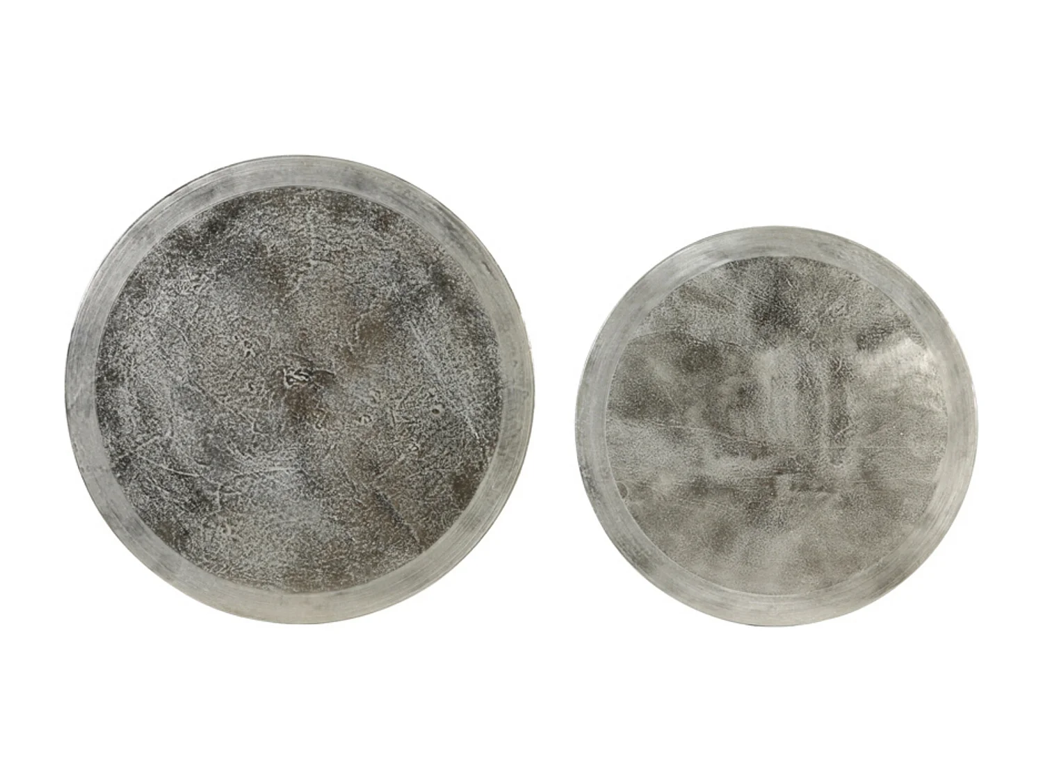 Table basse TALCA - Ø75x45cm - Argent - Lot de 2