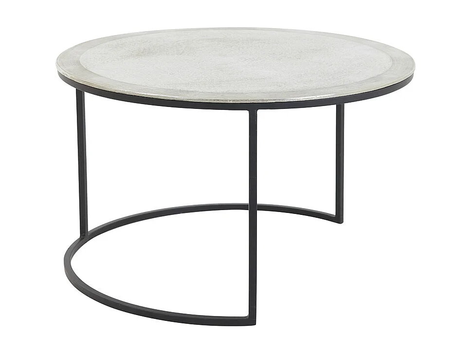 Table basse TALCA - Ø75x45cm - Argent - Lot de 2