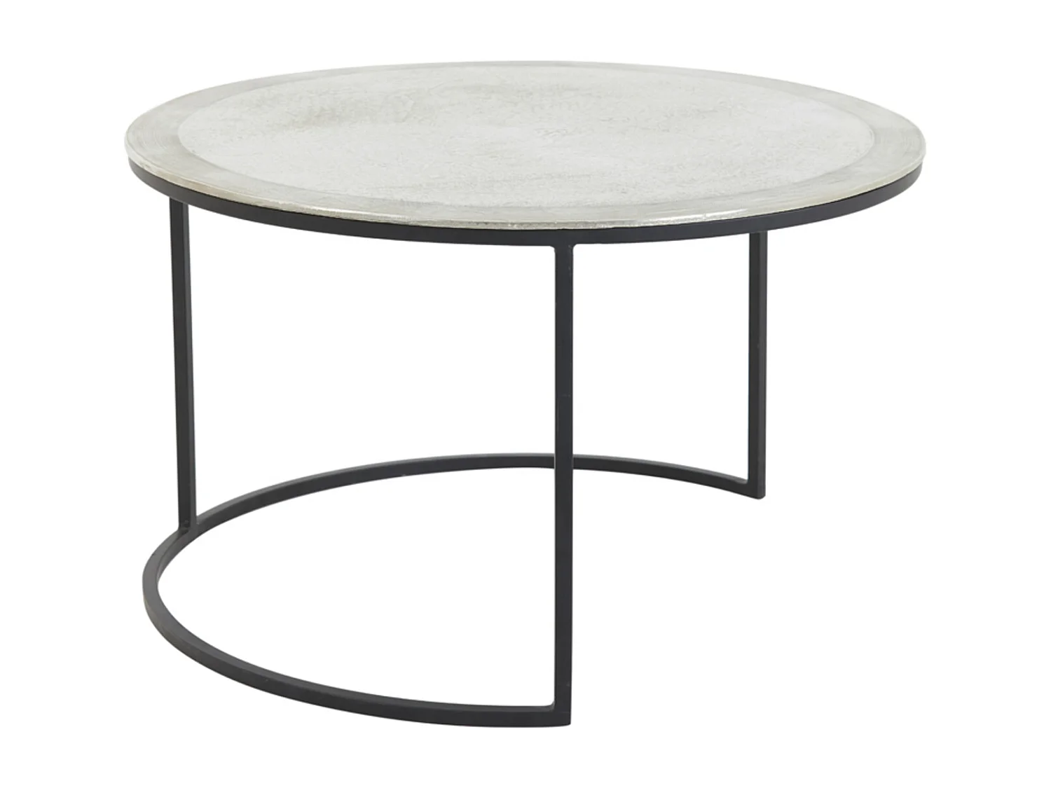 Table basse TALCA - Ø75x45cm - Argent - Lot de 2