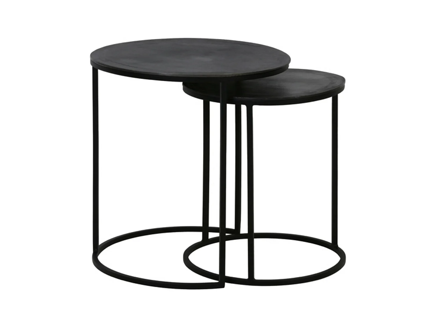 Table d'appoint TALCA - Ø49x50,5cm - Noir - Lot de 2