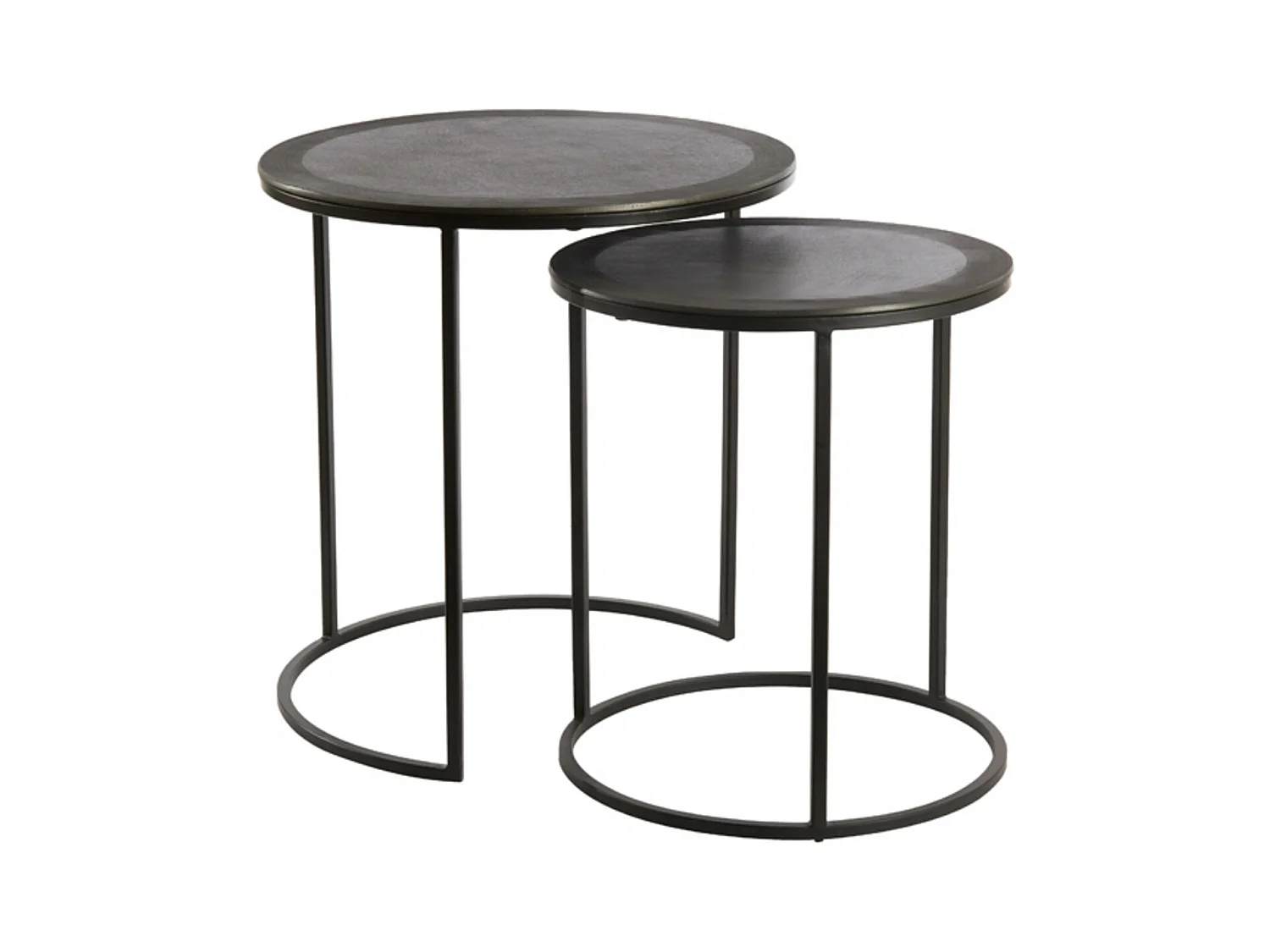 Table d'appoint TALCA - Ø49x50,5cm - Noir - Lot de 2