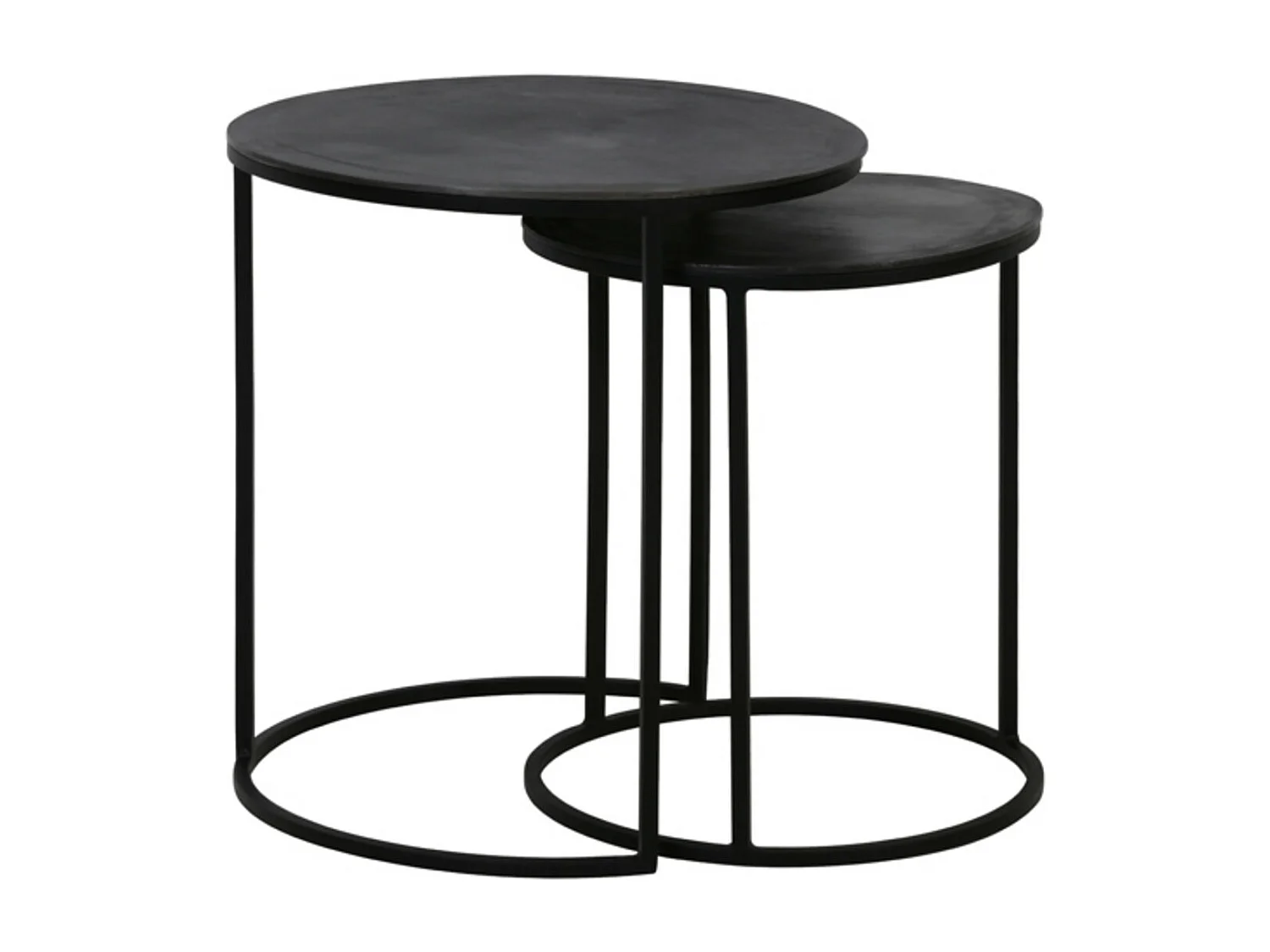Table d'appoint TALCA - Ø49x50,5cm - Noir - Lot de 2
