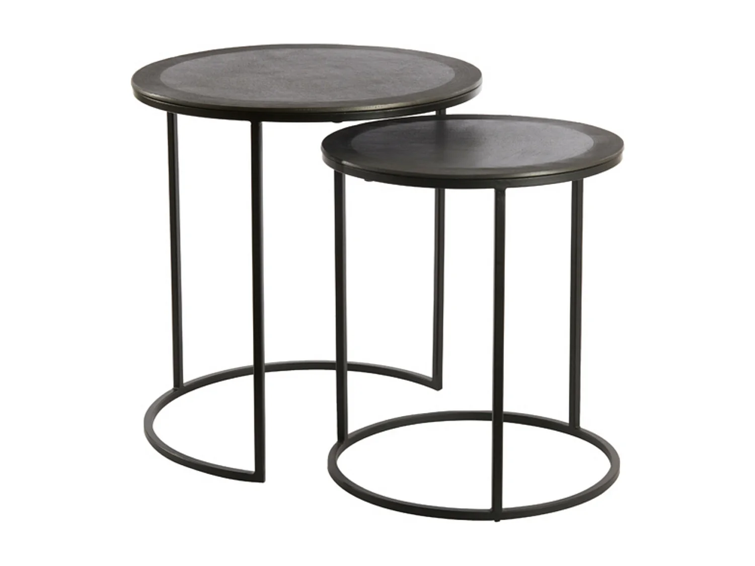 Table d'appoint TALCA - Ø49x50,5cm - Noir - Lot de 2