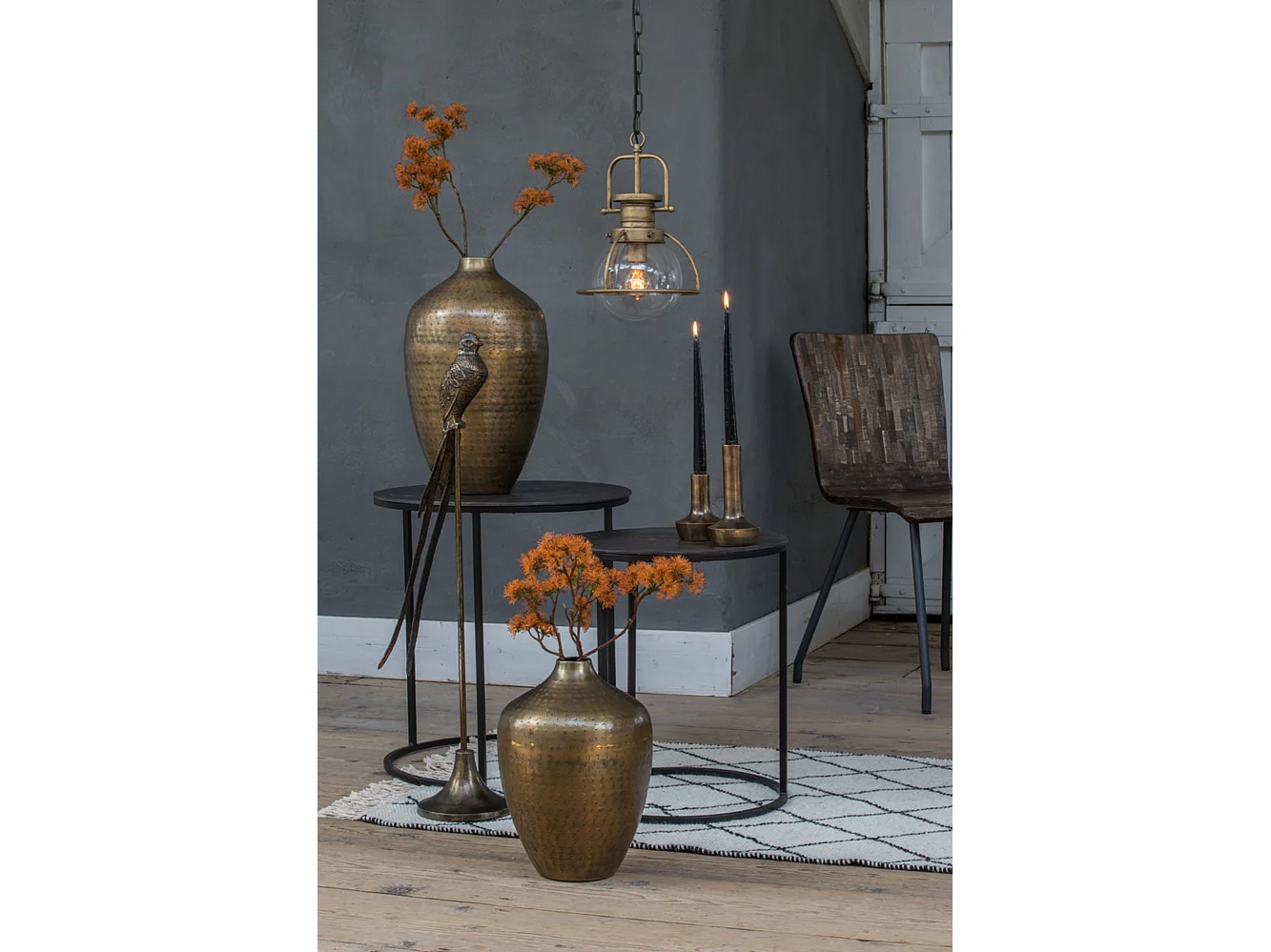 Table d'appoint TALCA - Ø49x50,5cm - Noir - Lot de 2