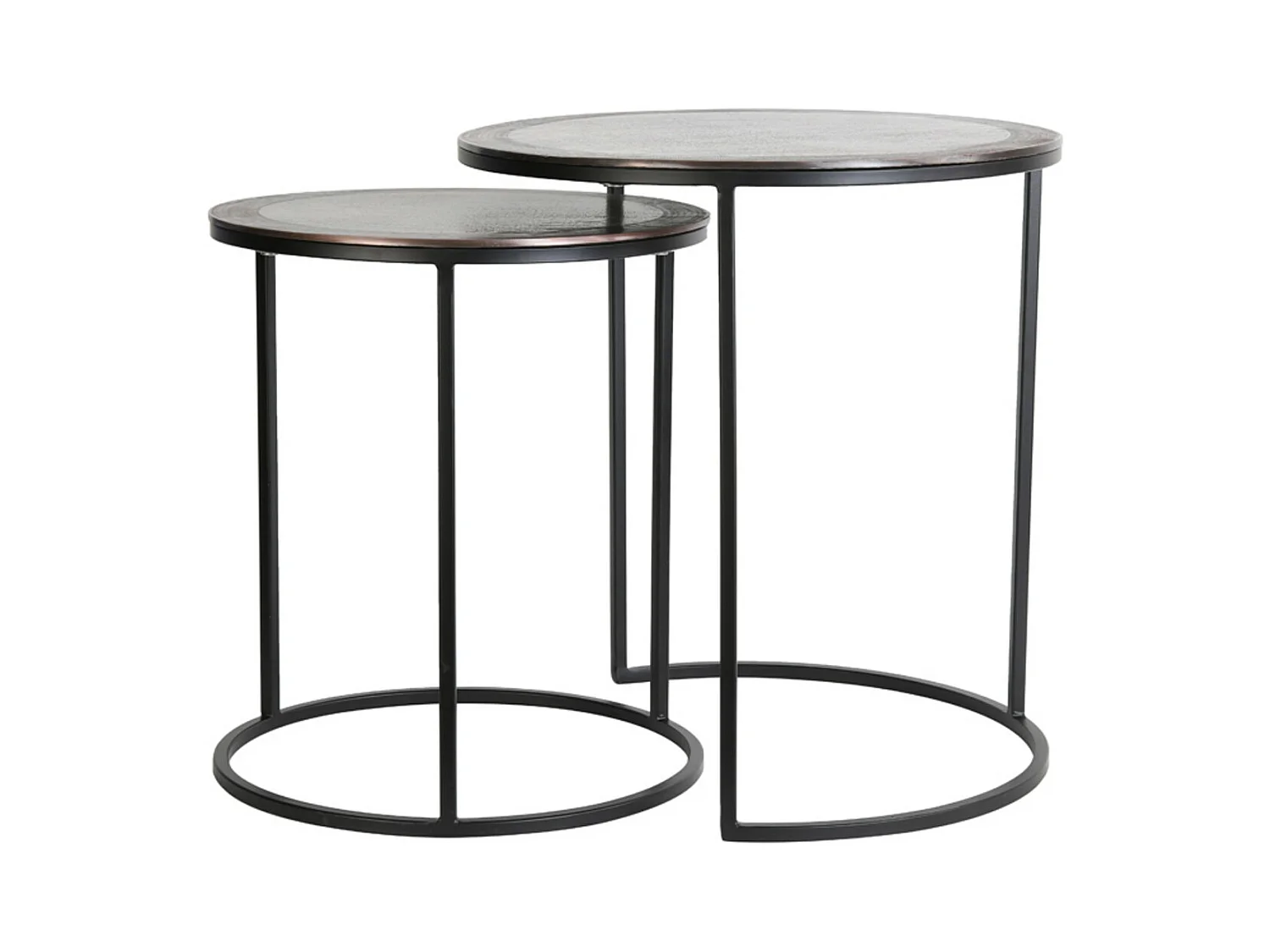 Table d'appoint TALCA - Ø50x52cm - Bronze - Lot de 2