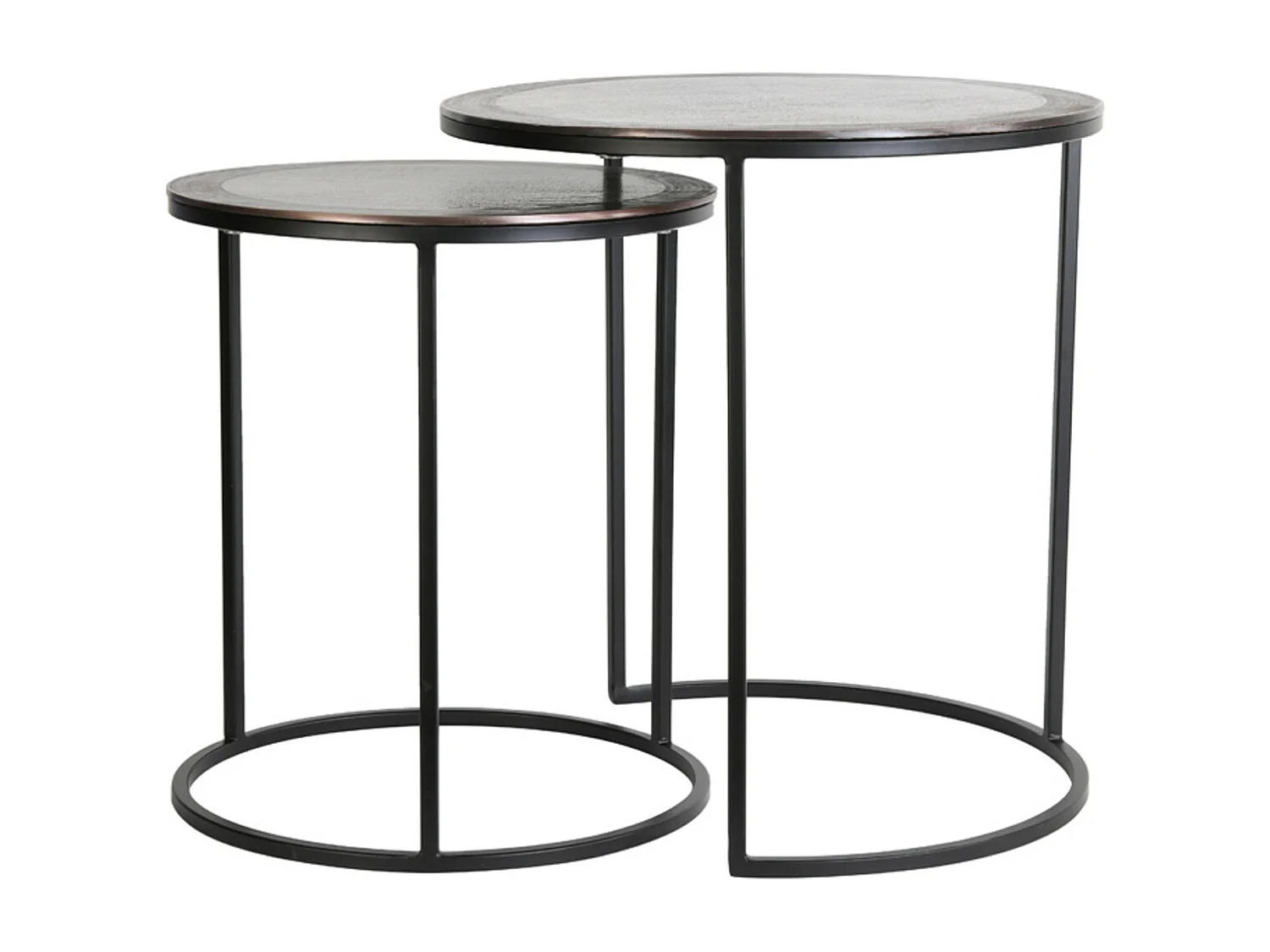 Table d'appoint TALCA - Ø50x52cm - Bronze - Lot de 2