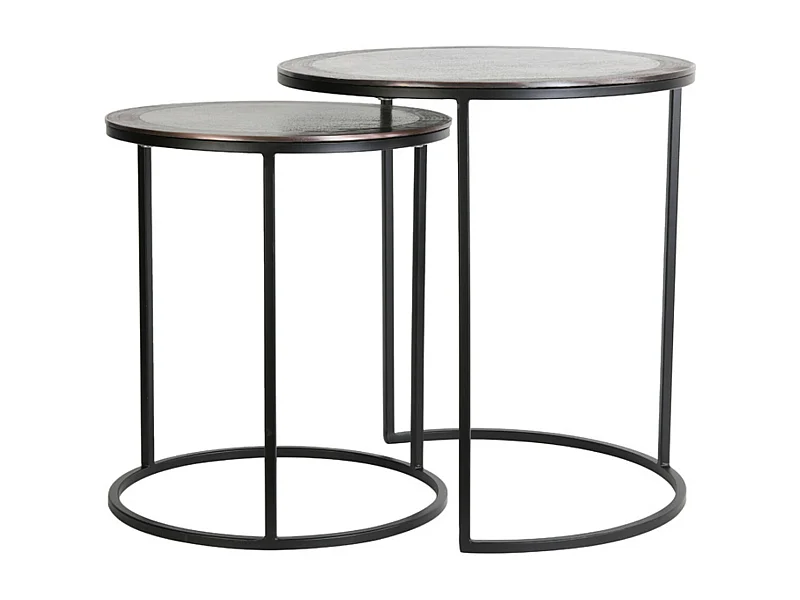 Mesa auxiliar TALCA - Ø50x52cm - Bronce - Juego de 2