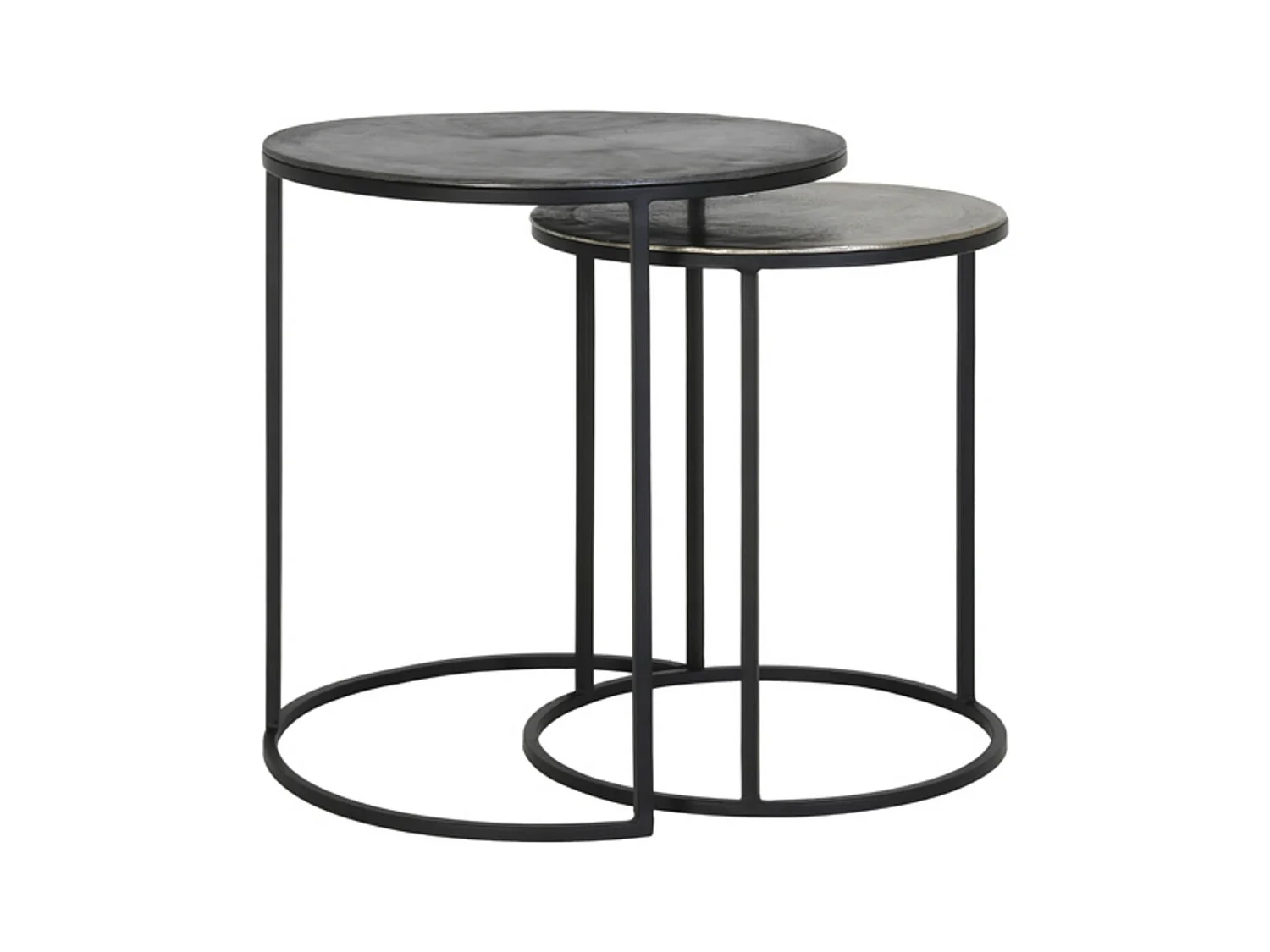 Table d'appoint TALCA - Ø49x50,5cm - Argent - Lot de 2