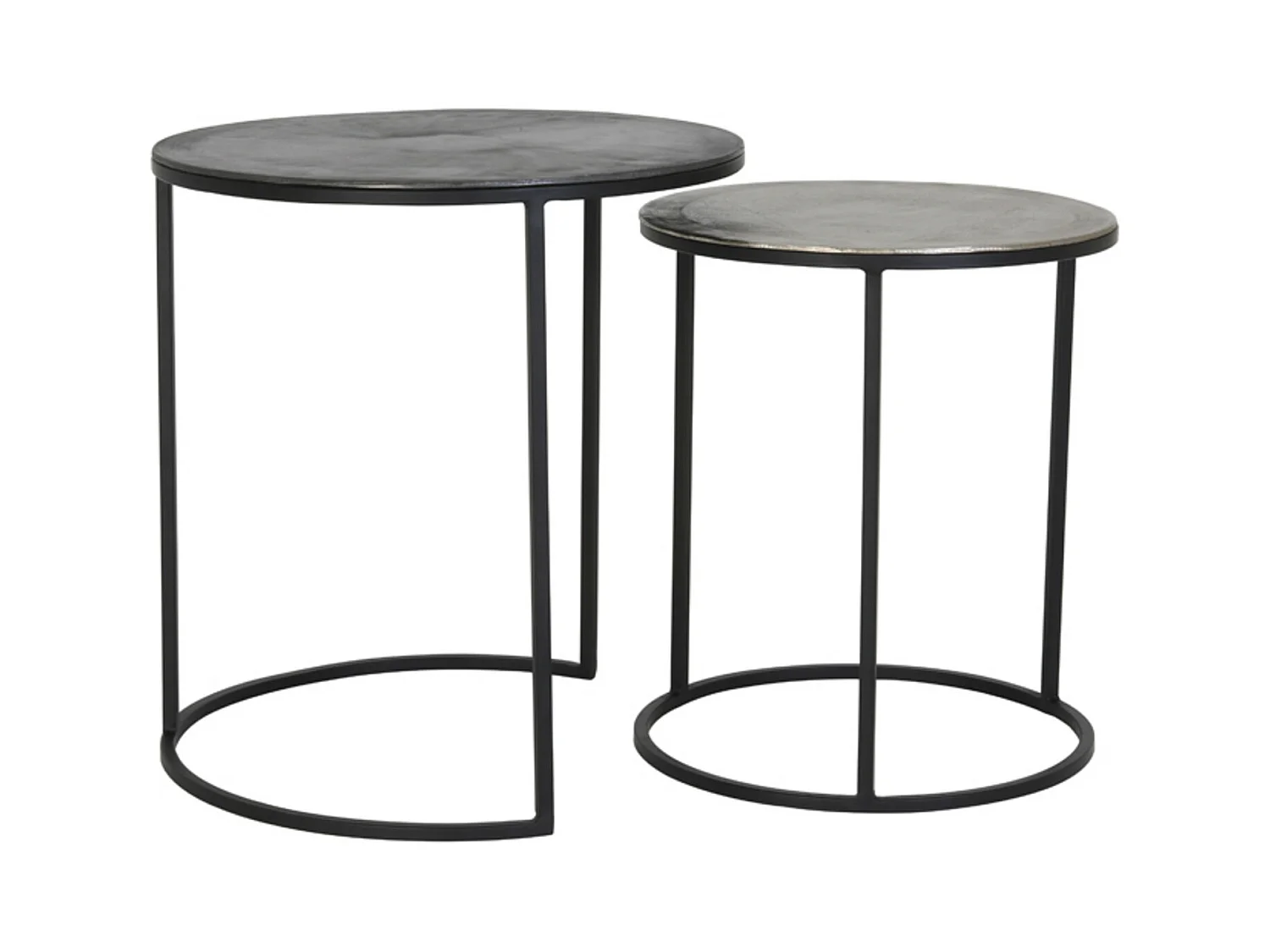 Table d'appoint TALCA - Ø49x50,5cm - Argent - Lot de 2