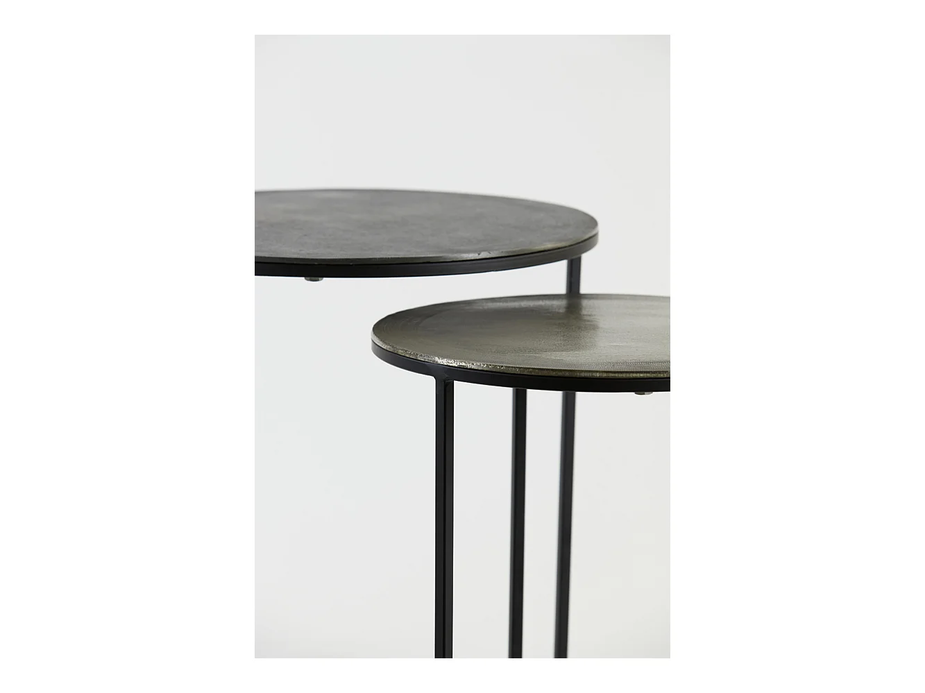 Table d'appoint TALCA - Ø49x50,5cm - Argent - Lot de 2