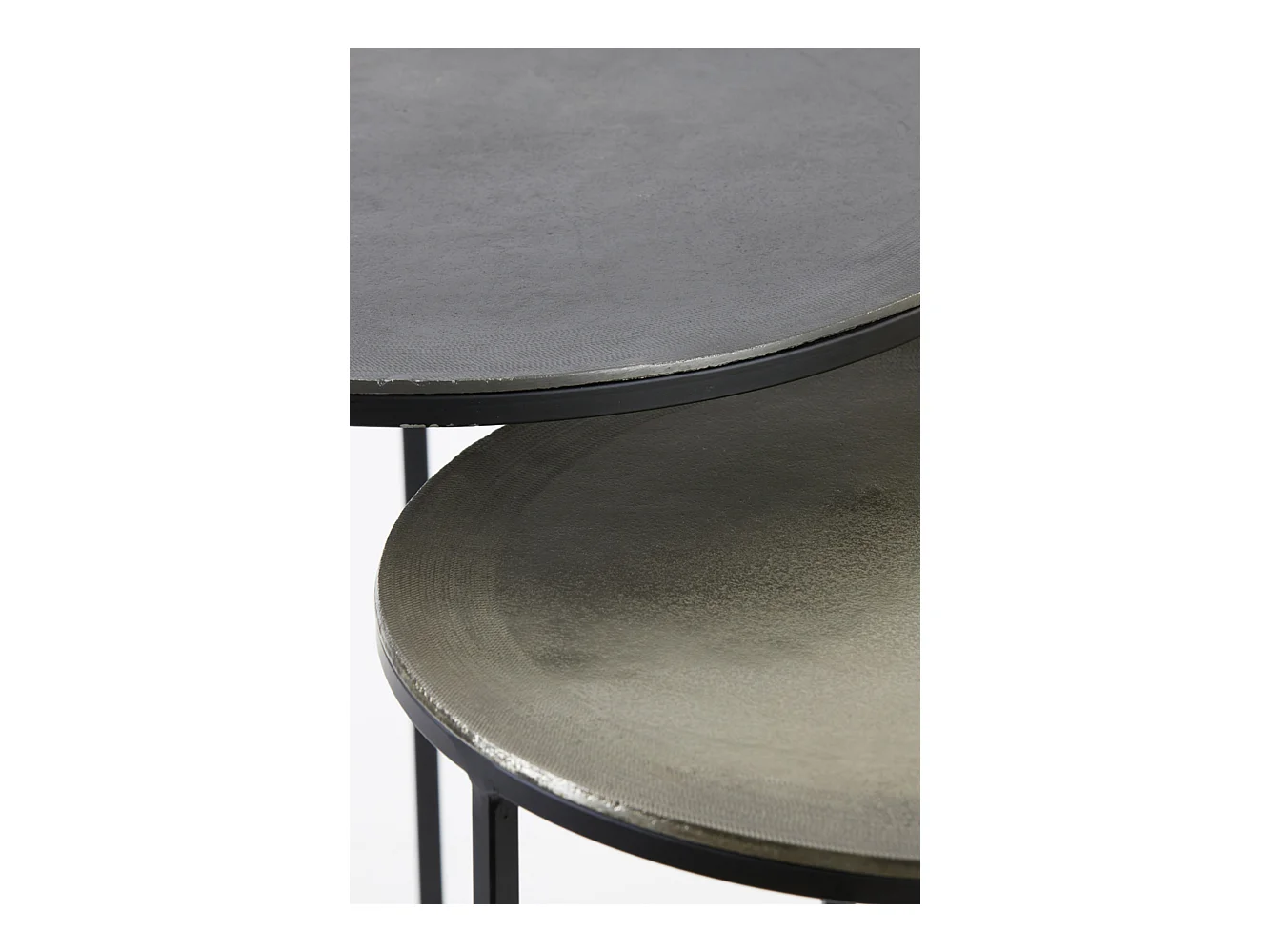 Table d'appoint TALCA - Ø49x50,5cm - Argent - Lot de 2