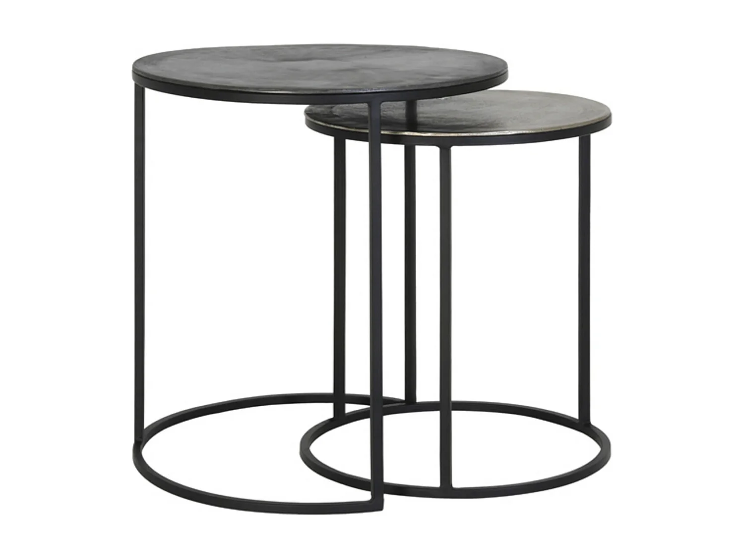 Table d'appoint TALCA - Ø49x50,5cm - Argent - Lot de 2