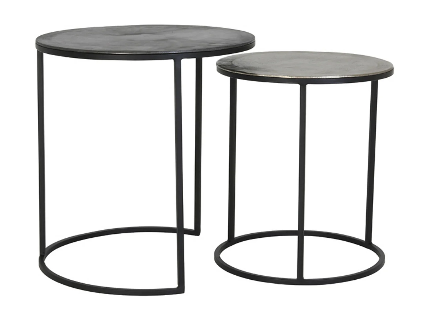 Table d'appoint TALCA - Ø49x50,5cm - Argent - Lot de 2