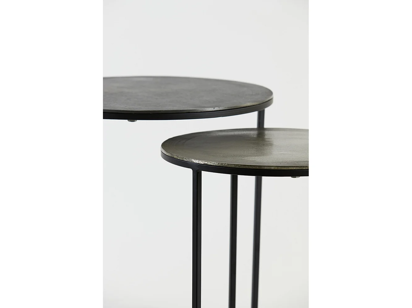 Table d'appoint TALCA - Ø49x50,5cm - Argent - Lot de 2