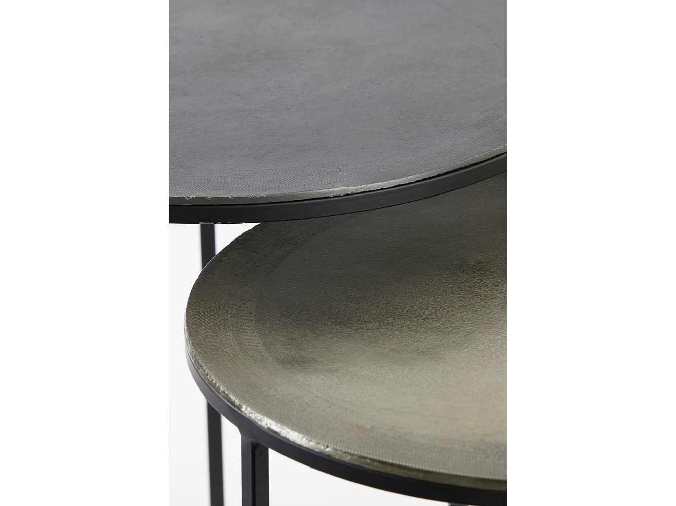Table d'appoint TALCA - Ø49x50,5cm - Argent - Lot de 2