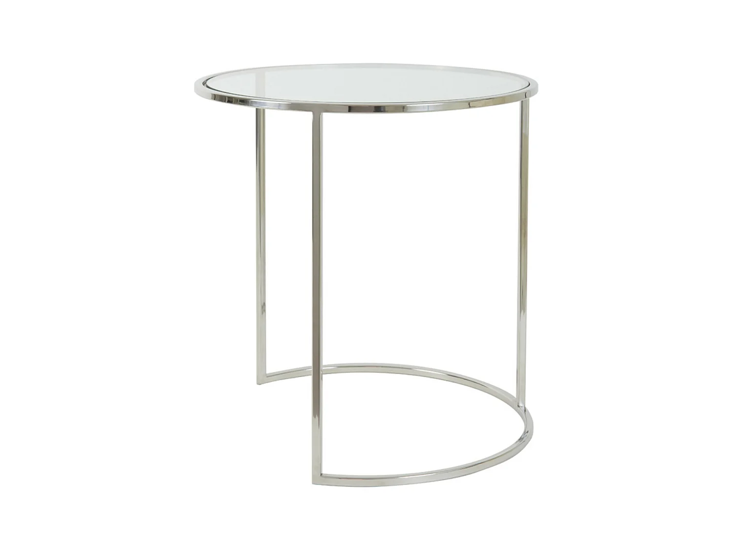 Table d'appoint DUARTE - Ø50x52cm - Argent - Lot de 2