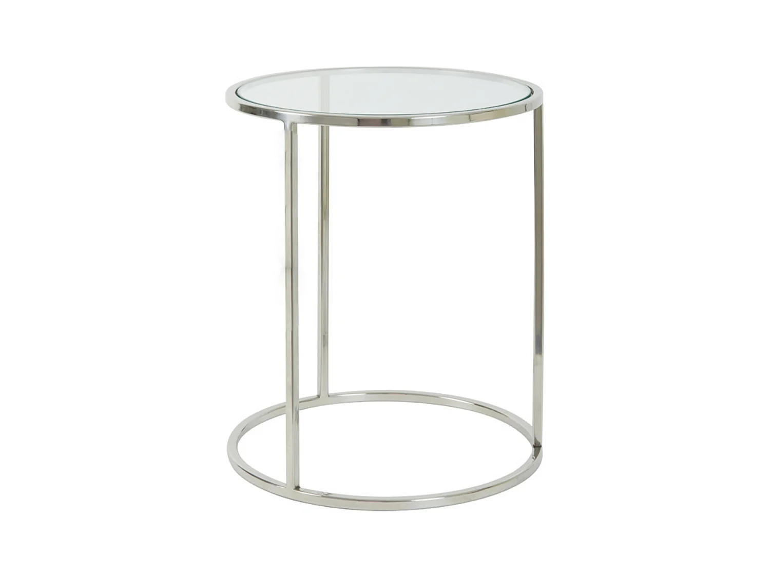 Table d'appoint DUARTE - Ø50x52cm - Argent - Lot de 2