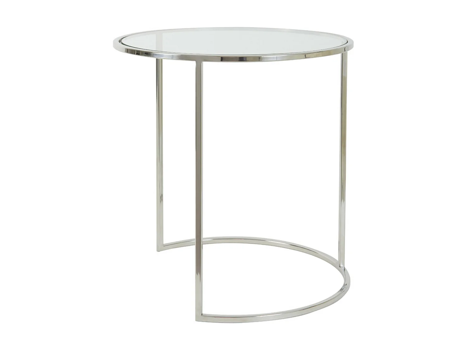 Table d'appoint DUARTE - Ø50x52cm - Argent - Lot de 2