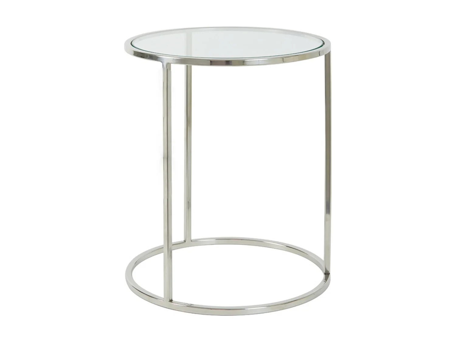 Table d'appoint DUARTE - Ø50x52cm - Argent - Lot de 2