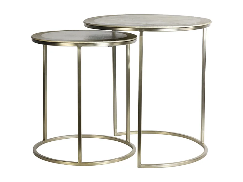 Bijzettafel TALCA - Ø50x52cm - Goud - Set van 2
