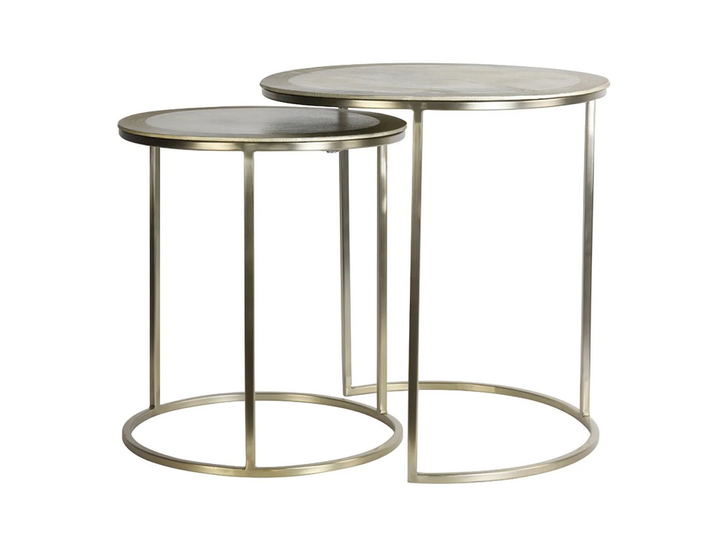 Table d'appoint TALCA - Ø50x52cm - Doré - Lot de 2