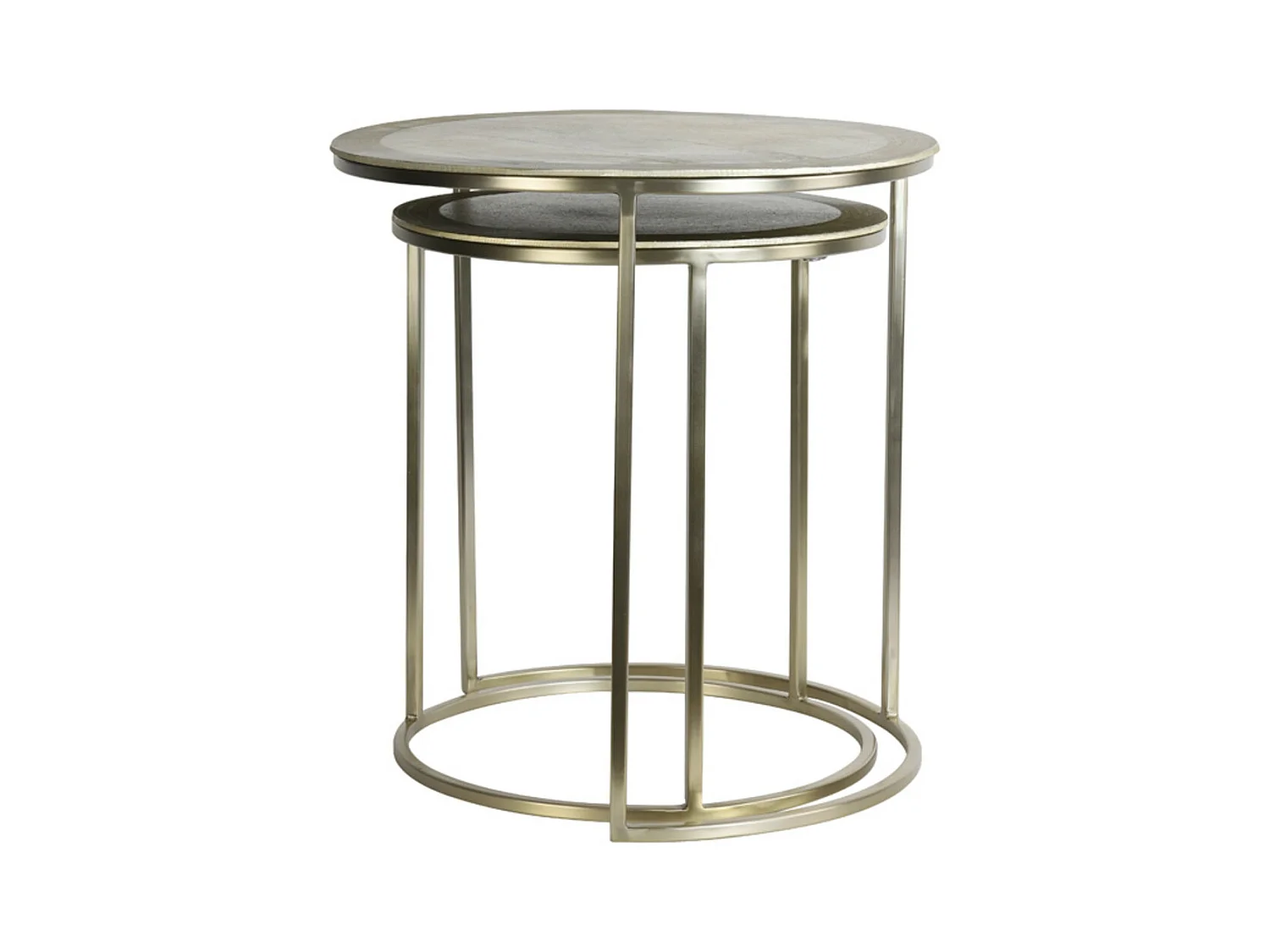 Table d'appoint TALCA - Ø50x52cm - Doré - Lot de 2