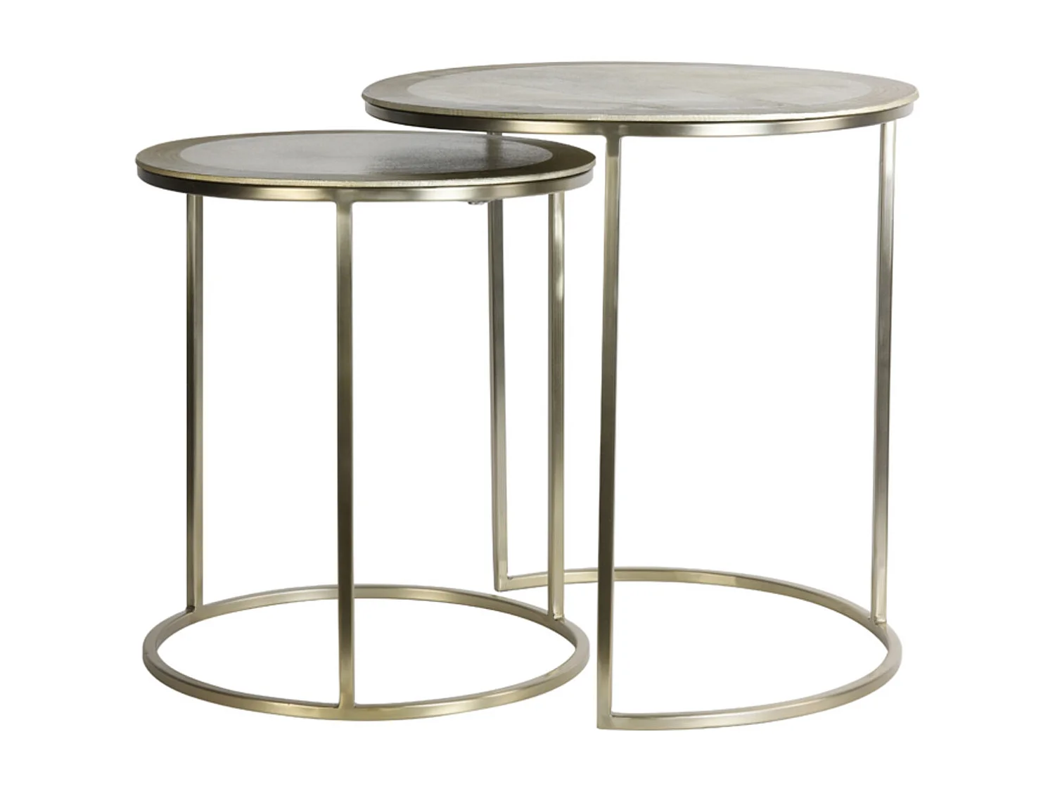 Table d'appoint TALCA - Ø50x52cm - Doré - Lot de 2