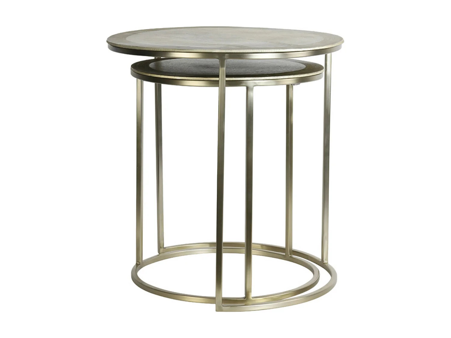 Table d'appoint TALCA - Ø50x52cm - Doré - Lot de 2