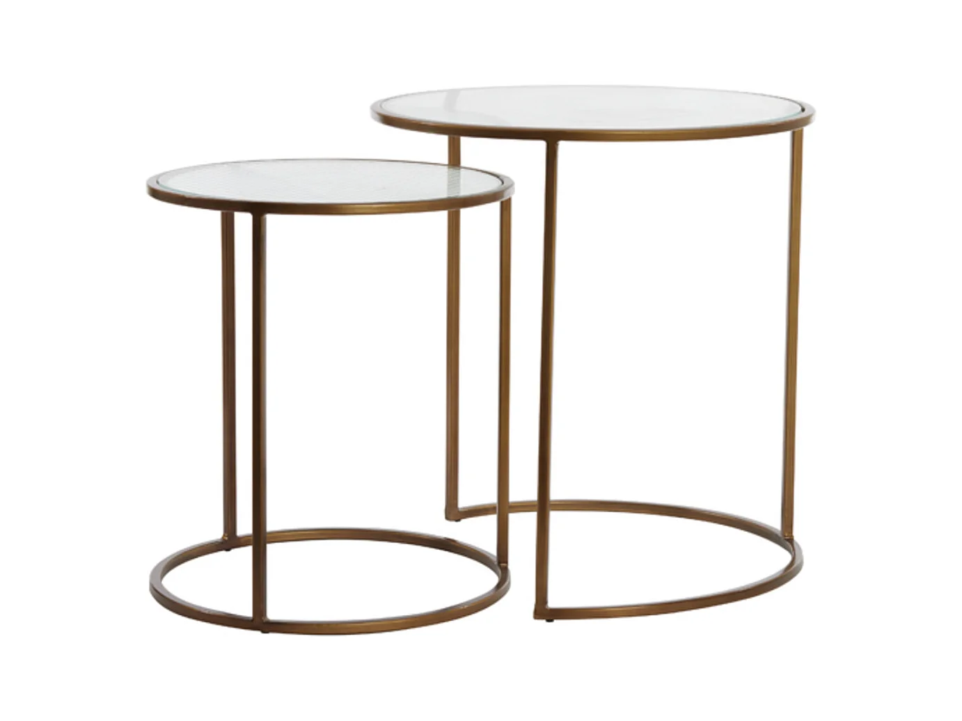 Table d'appoint FERATI - Ø50x52cm - Doré - Lot de 2