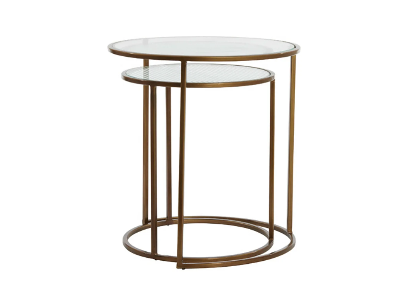 Table d'appoint FERATI - Ø50x52cm - Doré - Lot de 2