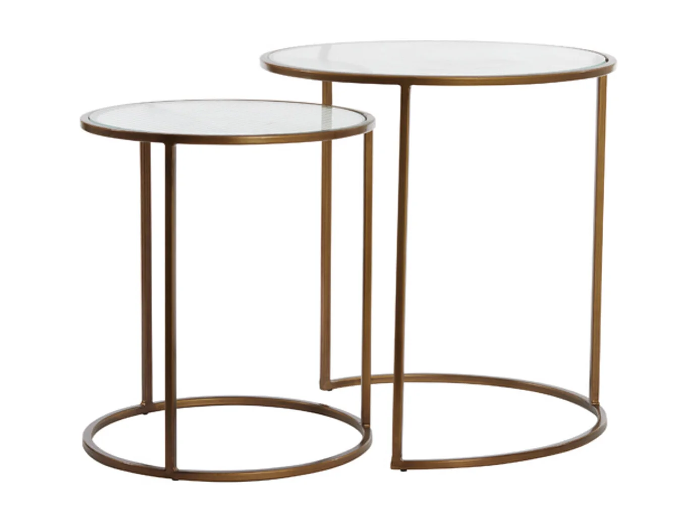 Table d'appoint FERATI - Ø50x52cm - Doré - Lot de 2