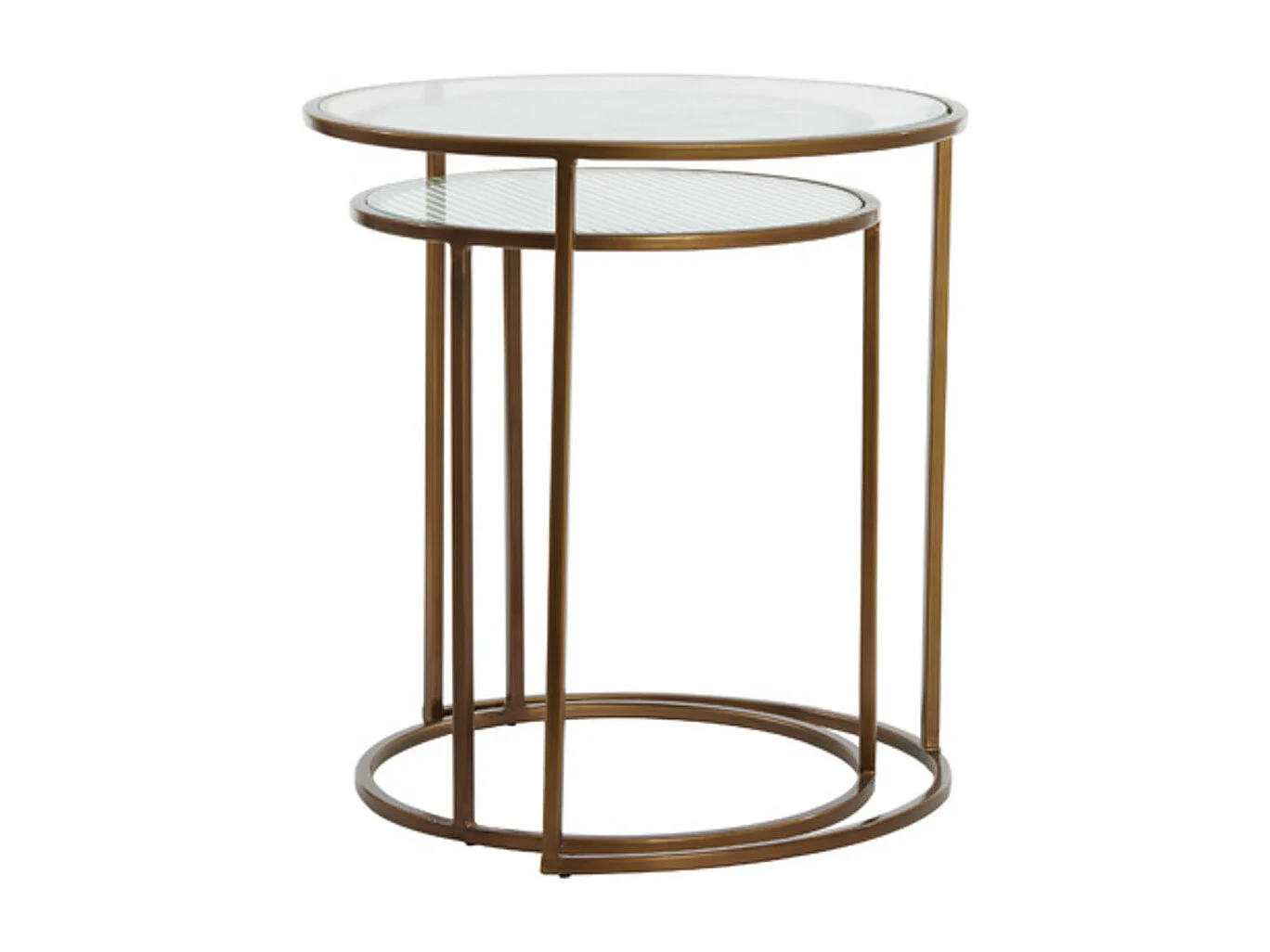 Table d'appoint FERATI - Ø50x52cm - Doré - Lot de 2