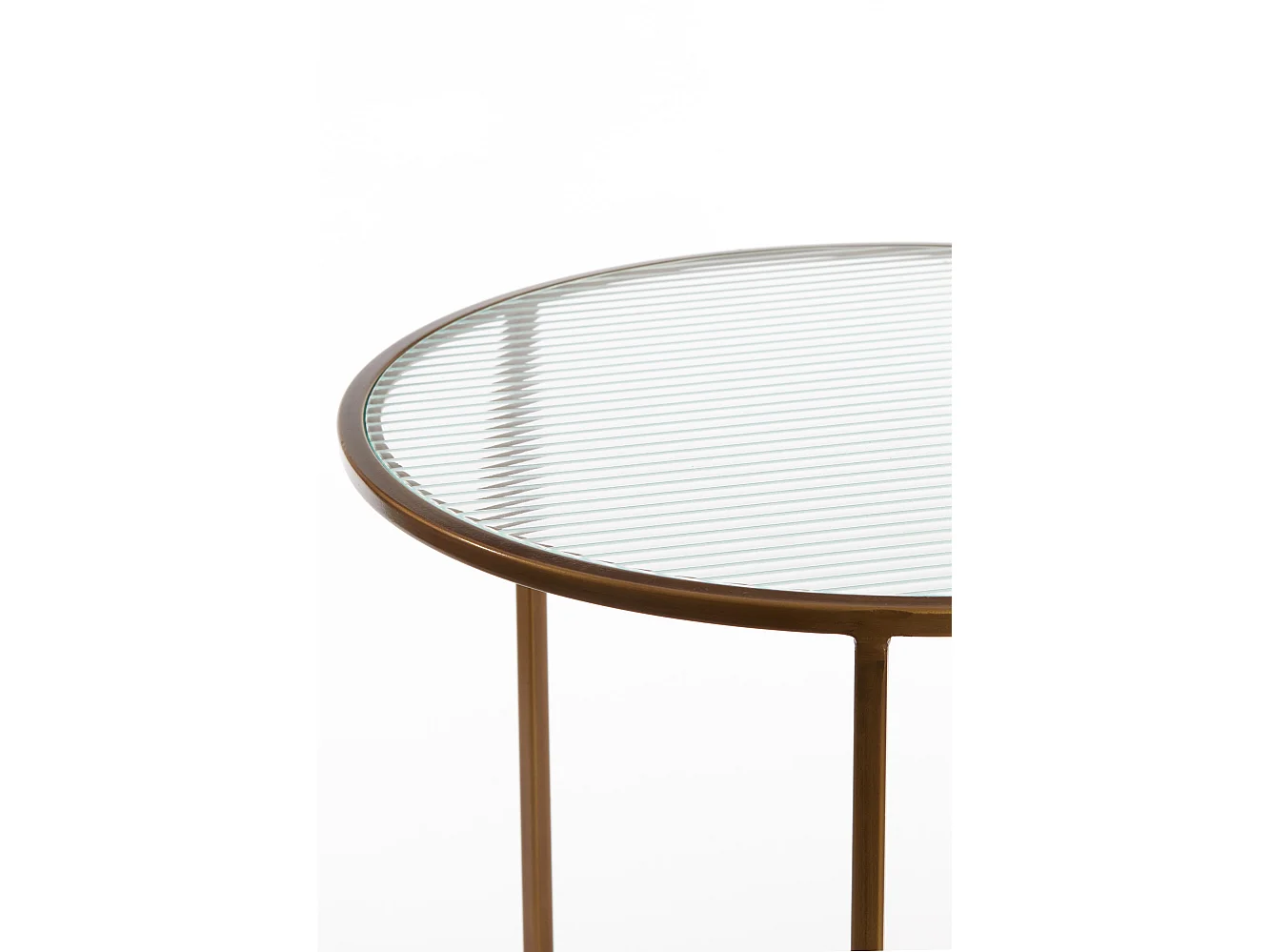 Table d'appoint FERATI - Ø50x52cm - Doré - Lot de 2