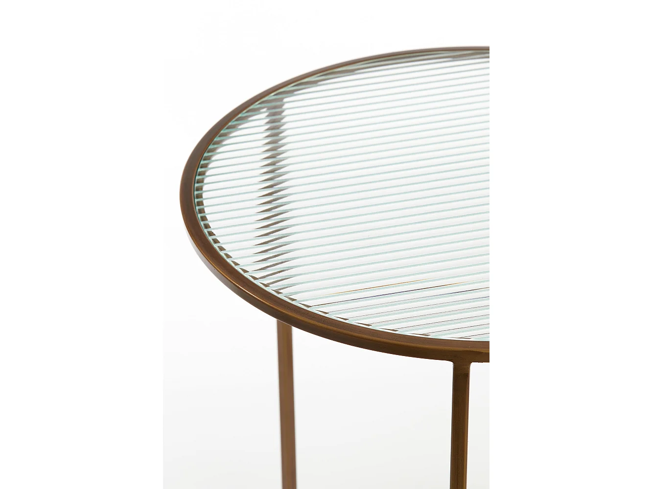 Table d'appoint FERATI - Ø50x52cm - Doré - Lot de 2