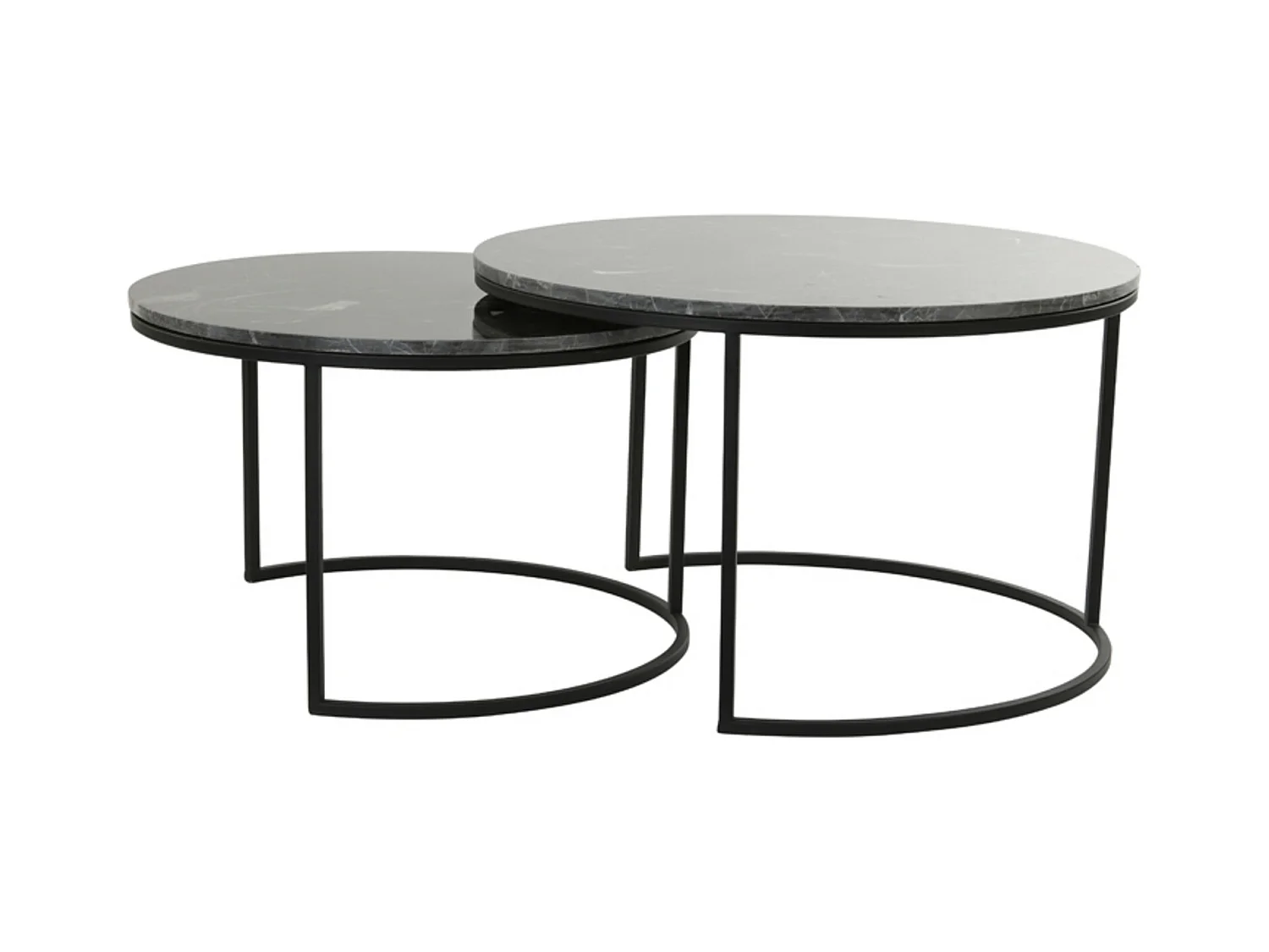 Table basse ALFIO - Ø75x45,5cm - Marron - Lot de 2